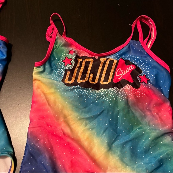 Set of two Jojo Siwa Rainbow One Piece Bathing Suits, Size 5-6 and 10-12 - Picture 2 of 9